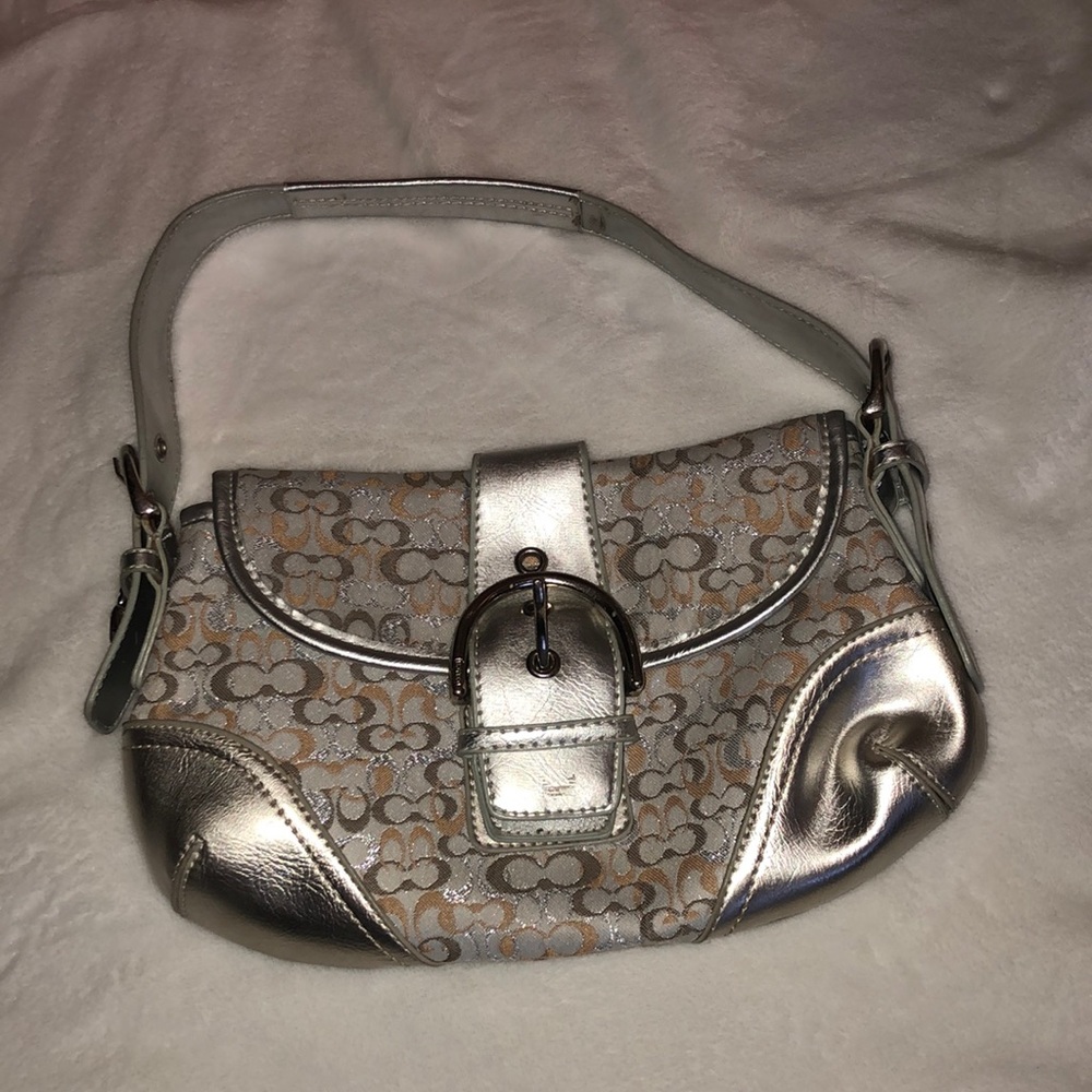 Silver coach bag